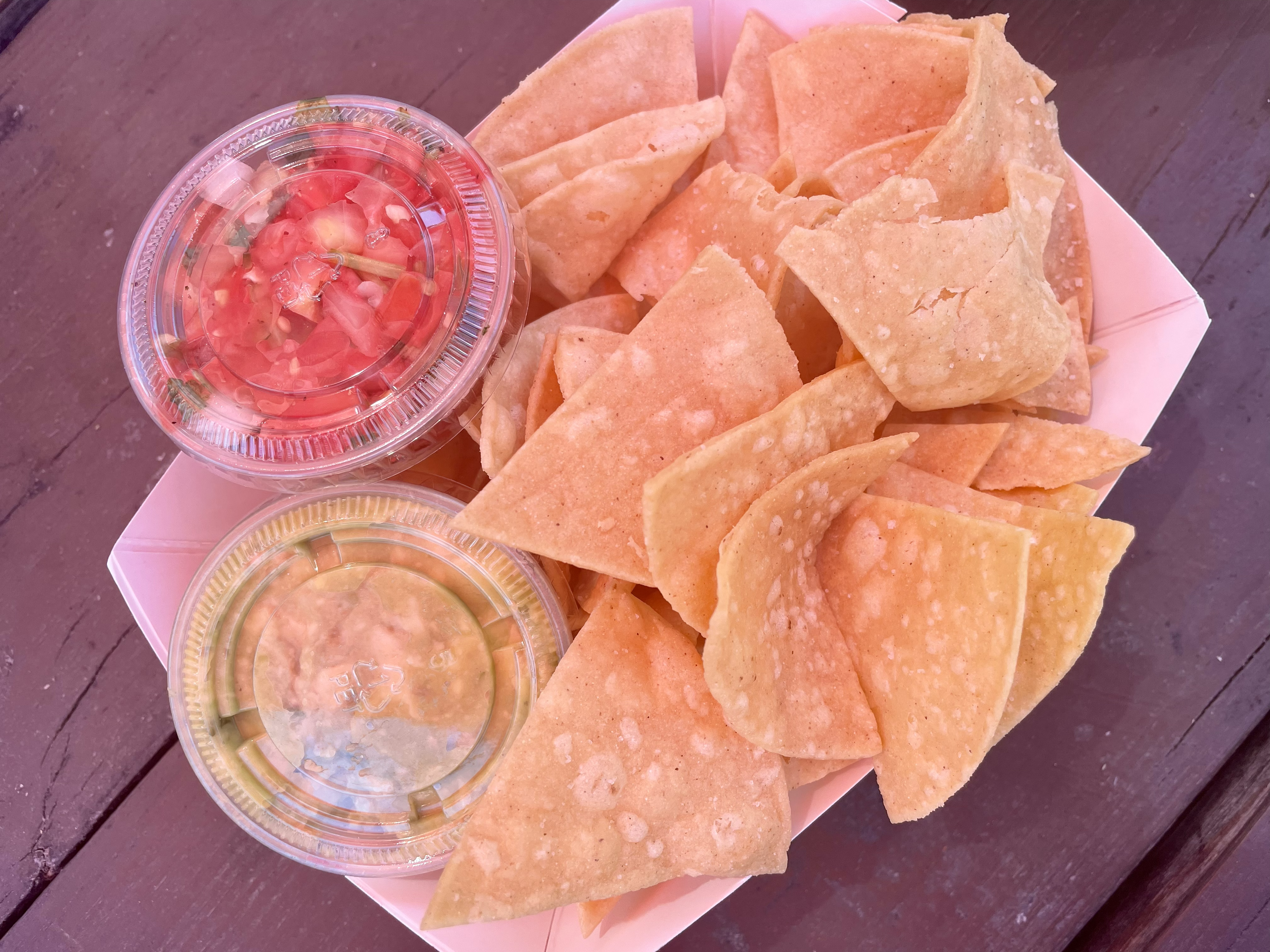 Chips and salsa from El Pelon Taqueria in Boston, Massachusetts
